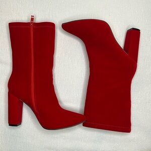 Suede Red Boots. 10.5 Women.